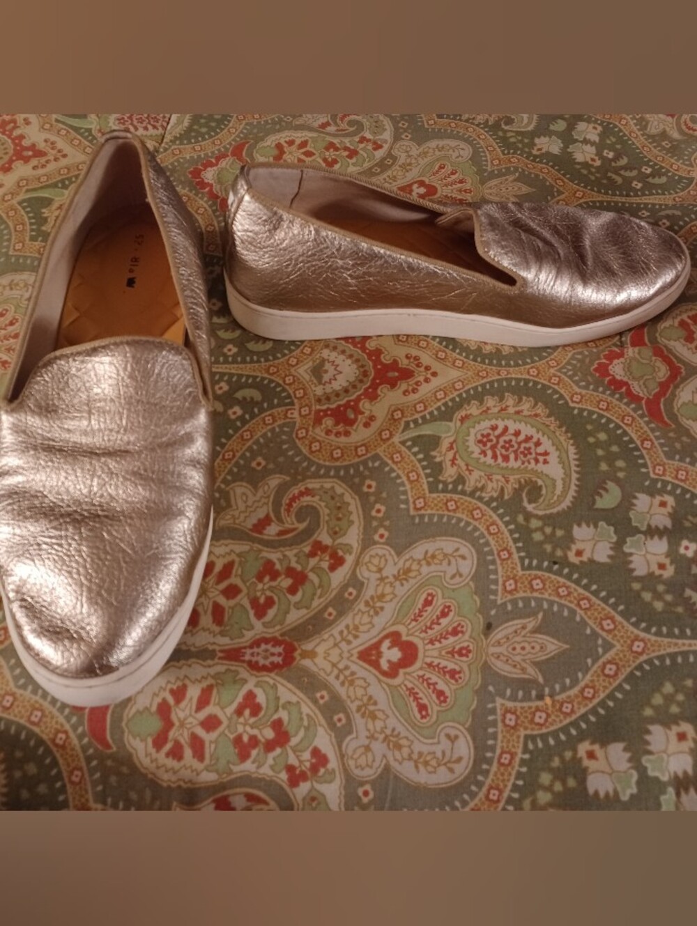 Birdies 8 Gold leather flats loafers shoes